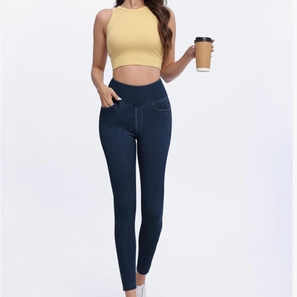 TONIRY Jeggings Tummy Control Stretch Jeans High Waisted Skinny Jeans (Size S)